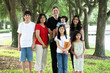 Photo: Large multiracial family of seven Large multiracial family of seven