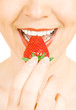 Young girl eat strawberry Young girl eat strawberry