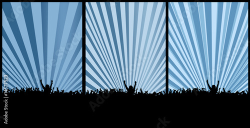 Illustration: tryptichon party flyer in blau tryptichon party flyer in blau