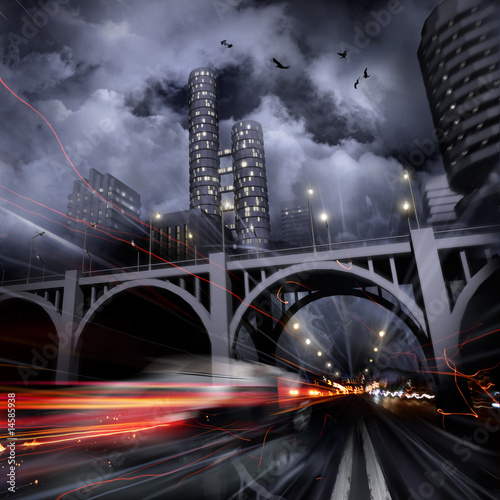 Lights of a night city Lights of a night city