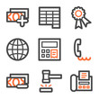 Finance web icons set 2, orange and gray contour series Finance web icons set 2, orange and gray contour series