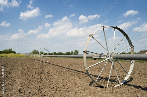 Photo: Irrigation system for water supply in field Irrigation system for water supply in field