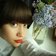 Fine young woman with lilac