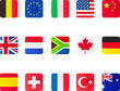 Buttons Flagge verschieden Länder