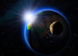 Our planet with his moon