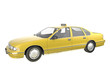 Yellow taxi isolated