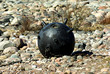 Naval mine at the seaside Naval mine at the seaside