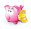 Cochon tirelire et symbole Euro Cochon tirelire et symbole Euro