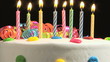 Candles on a Birthday cake burning down Candles on a Birthday cake burning down