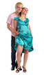 Young man embrace girl from behind