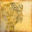 technological mind, old-fashioned background