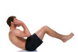 Man doing a sip up stomach crunch