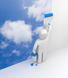 Person paint sky