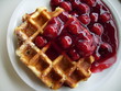 Waffl mit Kirschgrütze