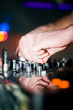 Close-up of deejay’s hand