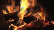 Fire Burning in Outdoor Pit