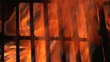 BBQ Fire Burning in Outdoor Grill