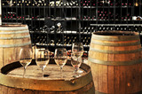 Wine  glasses and barrels - Fine Art prints