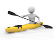 Illustration: Kayaking, rafting: man in yellow kayak Kayaking, rafting: man in yellow kayak
