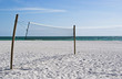 Volleyball net on an empty beach