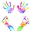 Baby Multicolor handprint and footprint Baby Multicolor handprint and footprint