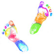 Details der Fotografie Multicolor Babyabdruckes