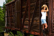 country girl on a train