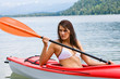 sexy woman in a kayak