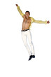 Foto: The man jumping on a white background The man jumping on a white background