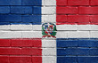 Flag of Dominican Republic on a brick wall