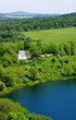 Little white church at lakeside