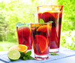 Fruit punch in pitcher and glasses Fruit punch in pitcher and glasses