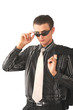 young man in suits  with glasses