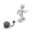 Escaping criminal. 3d rendered illustration isolated on white.