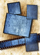 film strip and film plates with vintage grunge texture on grunge