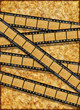 Old paper with filmstrips, vintage grunge texture
