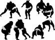 sumo wrestlers silhouettes