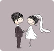 wedding couple holding hands