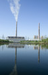 power plant churns out electricity to a city