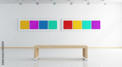white contemporary art gallery-rendering