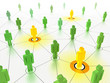Key people in a networked crowd.