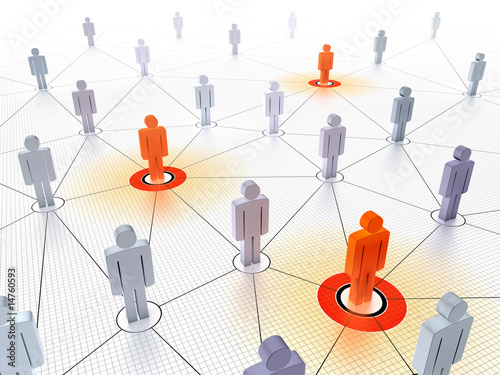 Key people in a networked crowd.