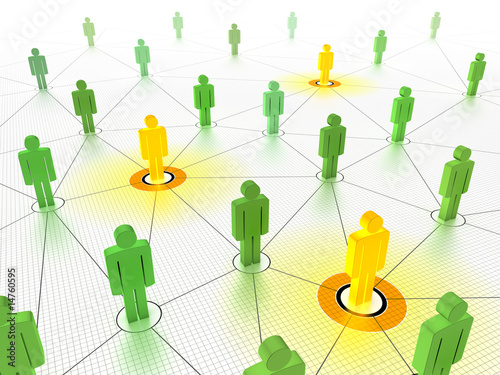 Key people in a networked crowd.