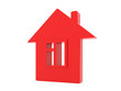 isolated house red icon on white background