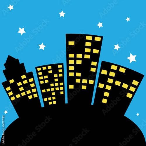 city skyline cartoon. City Skyline