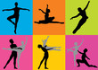 Silhouette dancers (man and woman are separated)