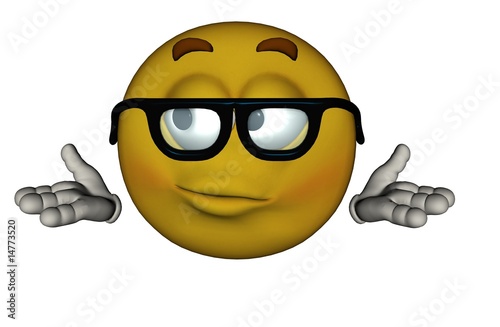 Illustration: Confused nerdy smiley face Confused nerdy smiley face