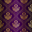 Intricate Gold-on-Purple seamless sari pattern
