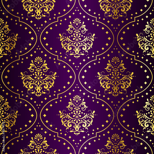 wallpaper purple and gold. Intricate Gold-on-Purple