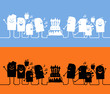 silhouette cartoons - happy birthday